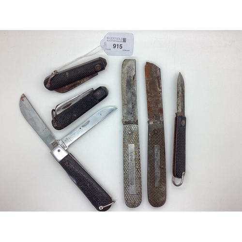 915 - Joseph Allen & Sons Sheffield GPO 1936 Military Style Knife, together with a GPO 1945 example and fu... 