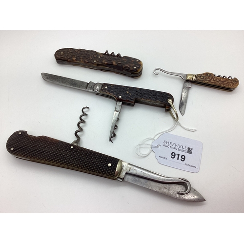 919 - A Single Blade Folding Knife, blade stamped 