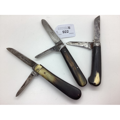 922 - Two Blade Folding Knife, stamped 