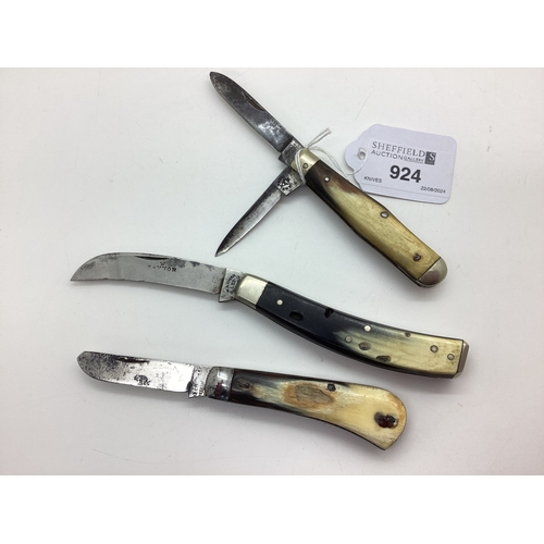 924 - Two Blade Folding Pocket Knife, blade stamped 