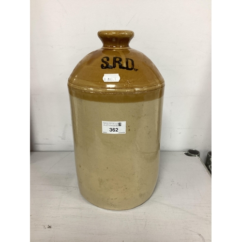362 - WWI British Stoneware SRD Rum Jar, large one gallon, manufacturers ink stamp to base, 'Pearson & Co,... 