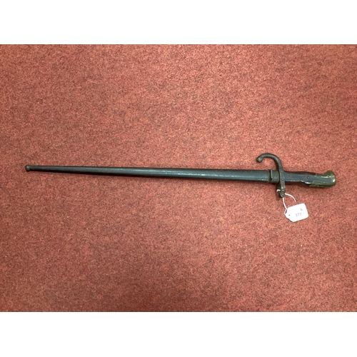 377 - XIX Century Model 1874 Gras Bayonet and Scabbard, bayonet manufacturer mark 'Mre d'armes de St. Etie... 