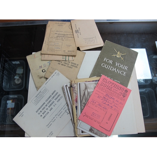 376 - WWI/WWII British Army Royal Army Service Corps Identification Tags, cap badges, buttons, unit cloth ... 