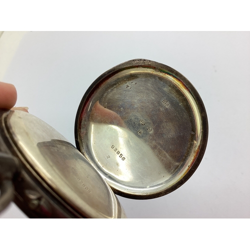 123 - A Hallmarked Silver Cased Half Hunter Pocket Watch, (import marks, stamped 