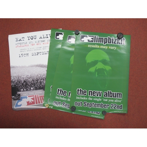 317 - Limp Bizkit - Eat You Alive (single), Results May Vary (album), record store unused promo posters (2... 