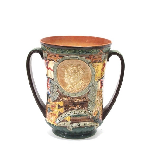 1024 - A Royal Doulton Pottery Two-Handled Loving Cup, to celebrate the coronation of George VI and Elizabe... 