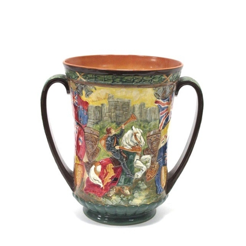 1024 - A Royal Doulton Pottery Two-Handled Loving Cup, to celebrate the coronation of George VI and Elizabe... 