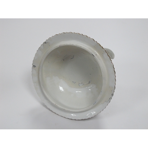 1034 - A Berlin Porcelain Circular Bowl and Cover, with kneeling cherub finial, moulded with bands of baske... 