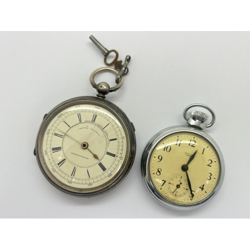 120 - A Victorian Hallmarked Silver Cased Openface Pocketwatch, Chester 1886(?), the unsigned white dial w... 