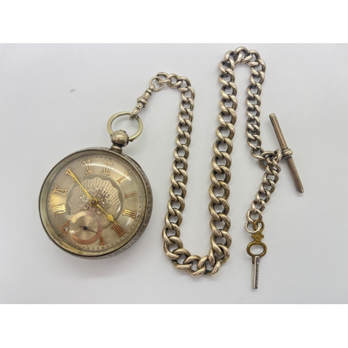 121 - Waltham Watch Company; A Victorian Hallmarked Silver Cased Openfaced Pocketwatch, Birmingham 1890(?)... 