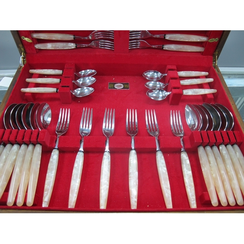 136 - Assorted Plated Ware, including a six setting canteen, comprising soup spoons, dessert spoons, tea s... 