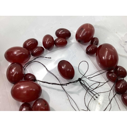 89 - Cherry Amber Colour Beads, (for restringing).