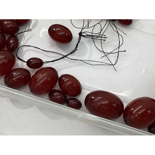 89 - Cherry Amber Colour Beads, (for restringing).