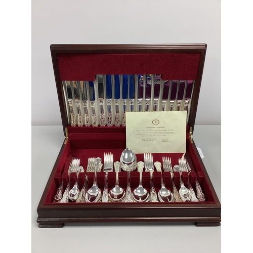 179 - Francis Greaves & Sons; An Eight Setting Canteen of Kings Pattern Cutlery, inclduing fish knives and... 