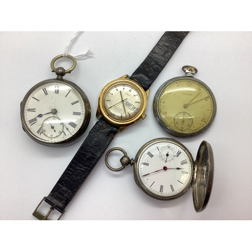 280 - A Hallmarked Silver Cased Openface Pocketwatch, the unsigned white dial with black Roman numerals an... 