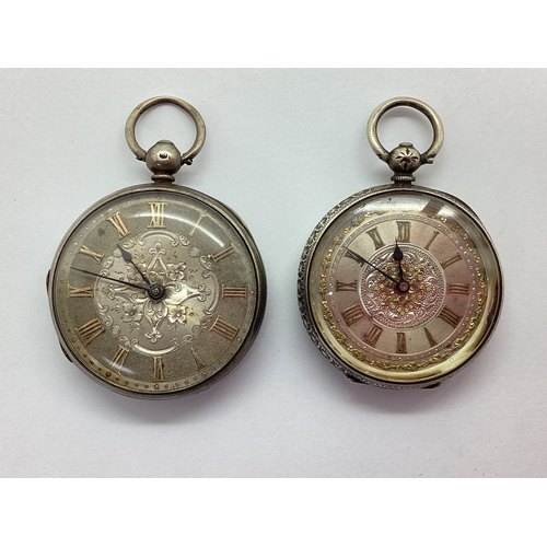 294 - A Highly Decorative Hallmarked Silver Cased Openface Pocketwatch, the unsigned dial with gilt colour... 