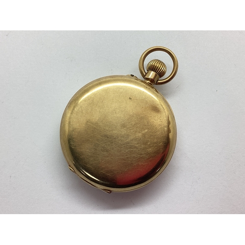 298 - J.W.Benson; A 9ct Gold Cased Openface Pocketwatch, the signed white dial with black Roman numerals a... 