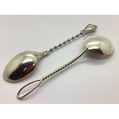 35 - A German Spoon, with plain bowl and twisted handle (stamped crescent and crown mark and 