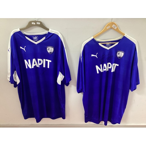 402 - Chesterfield Puma Home Shirts with 'Napit' Logo, one with notation from Dean Saunders (unverified), ... 