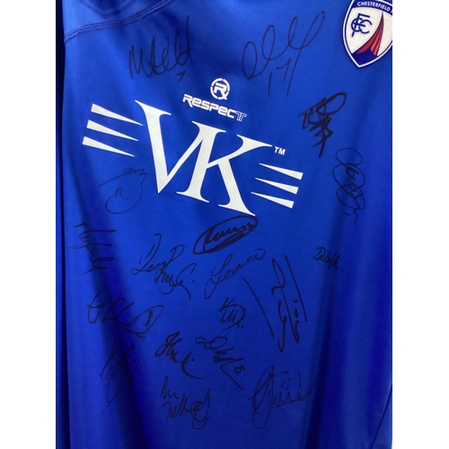 403 - Chesterfield Respect Home Shirt with 'VK' Logo, bearing many signatures size XL, Super League Home w... 