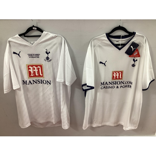 404 - Tottenham Hotspur Puma Home Shirts with 'Mansions' Logo, one Carling Cup Winners ..., 2008, both siz... 