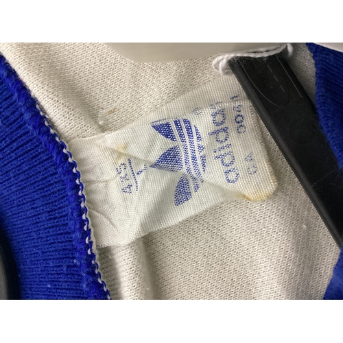 430 - Israel Match Worn Football Shirt circa 1979, by Adidas, white with blue sleeves, Number '6', size L,... 