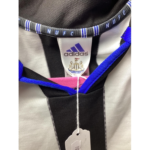 450 - Newcastle United Adidas Shirts, featuring 'NTL' logo Home size small, goalkeeper pale green size S, ... 