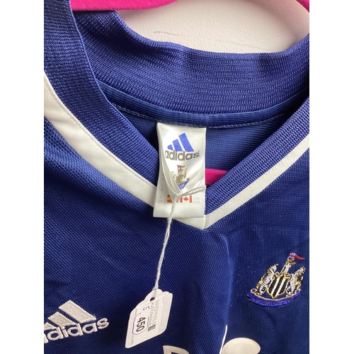 450 - Newcastle United Adidas Shirts, featuring 'NTL' logo Home size small, goalkeeper pale green size S, ... 