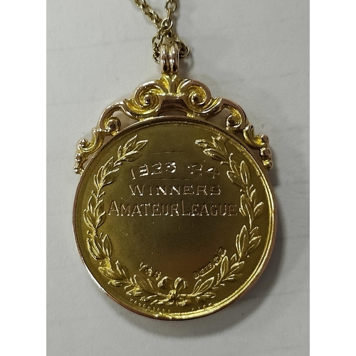 599 - Medal - Sheffield & Hallamshire County Football Association 1923-4 Amateur League Winners Medal, in ... 