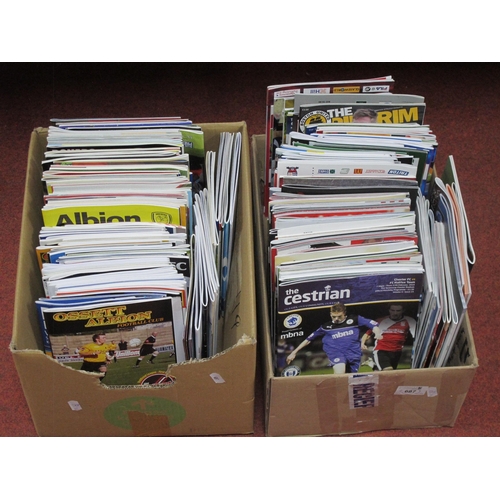 687 - Halifax Town Away Programmes 2005-6 to 2013-4, large quantity:- Two Boxes.