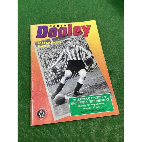 728 - Derek Dooley Testimonial Programme, signed by approximately eighteen, including Dooley, Currie, Shef... 