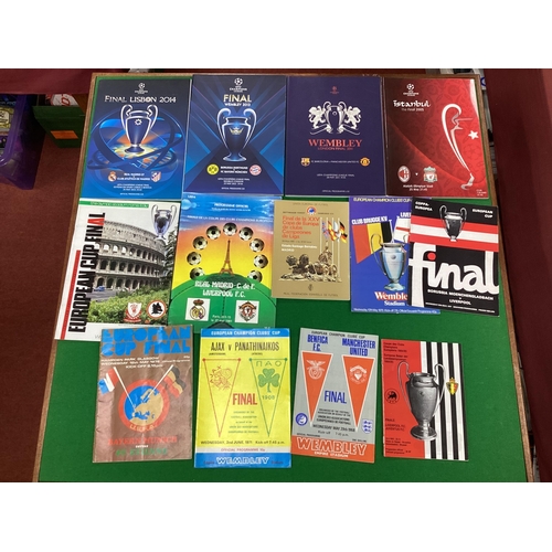 788 - European Cup Final Programmes, 1968, 71, 76, 77, 78, 80, 81. 84. 85, 2005, 11, 13, 14. (13).