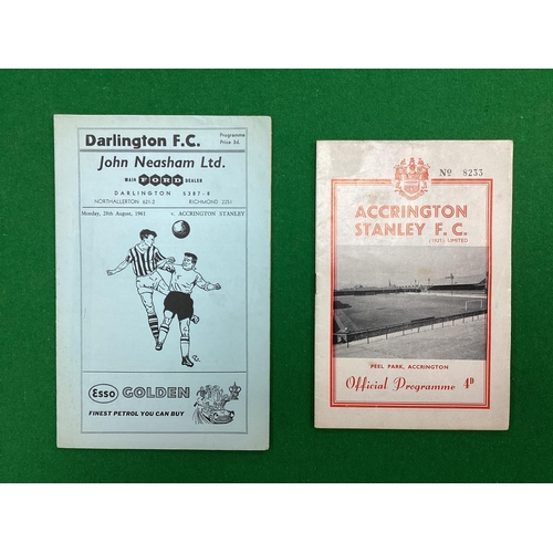 824 - Accrington Stanley 1961-2 Programmes, v. Bradford City - Last League Match, away at Darlington (2).