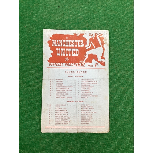 864 - Manchester United Reserves 1951-2 v. Everton Reserves, single sheet programme, dated March 24th 1952... 