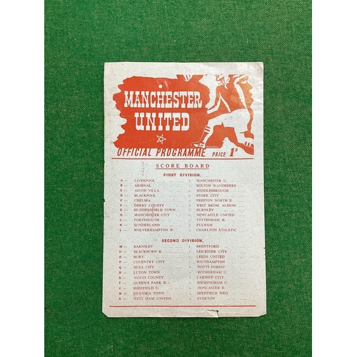 865 - Manchester United Reserves 1951-2 v. Bury Reserves, single sheet programme, dated November 24th 1951... 