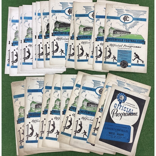 919 - Chesterfield Programmes, 48-9 v. West Ham, Tottenham, 49-50 v. Grimsby, 50-1 v. Manchester City, Bir... 