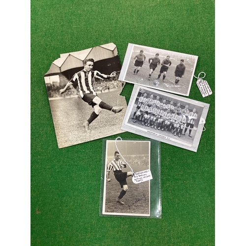 938 - Sheffield United Postcard of 1914-15 Team Group, Wilkes photos of Bob Barclay (signed) and training ... 