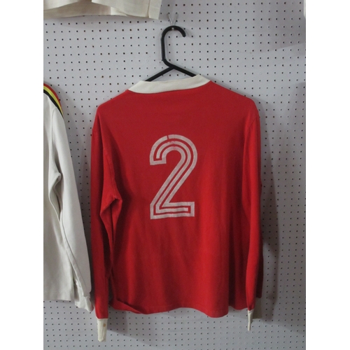 436 - Lille Match Worn Le Coq Sportif Red Football Shirt Circa 1979, 'Peau Douce' to front, Number '2' to ... 