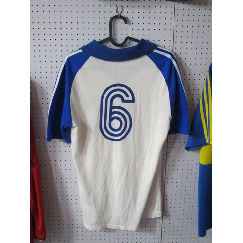 430 - Israel Match Worn Football Shirt circa 1979, by Adidas, white with blue sleeves, Number '6', size L,... 