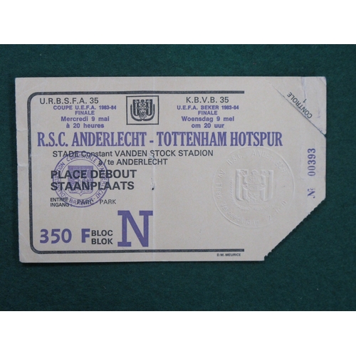 650 - Tickets 1984 Anderlecht v. Tottenham at Vanden Stock Statium. A few Tottenham aways and many Chester... 