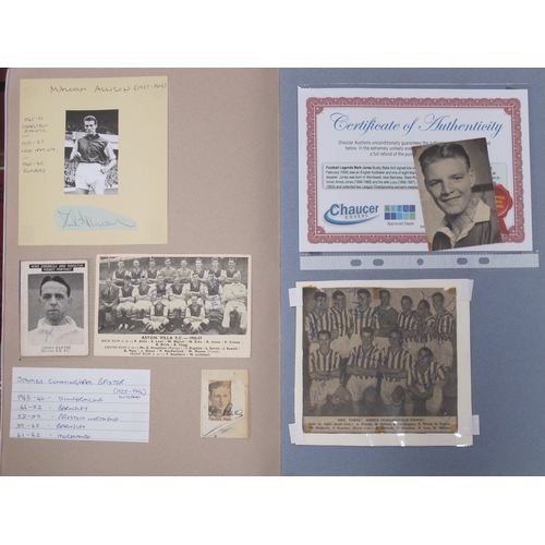 576 - Autographs - Busby Babe Mark Jones, Malcolm Allison, Jimmy Baxter, many teams including Burnley, Bla... 