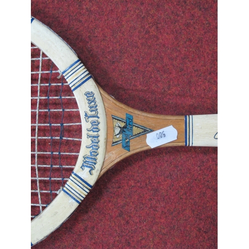 500 - Tennis Rackets - Slazenger Demon Fishtail. Doherty Long, Bancroft, Speed Bird De Luxe, Wisden Comet.... 