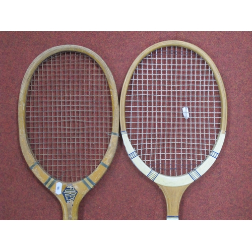 500 - Tennis Rackets - Slazenger Demon Fishtail. Doherty Long, Bancroft, Speed Bird De Luxe, Wisden Comet.... 