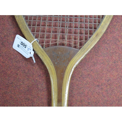 500 - Tennis Rackets - Slazenger Demon Fishtail. Doherty Long, Bancroft, Speed Bird De Luxe, Wisden Comet.... 