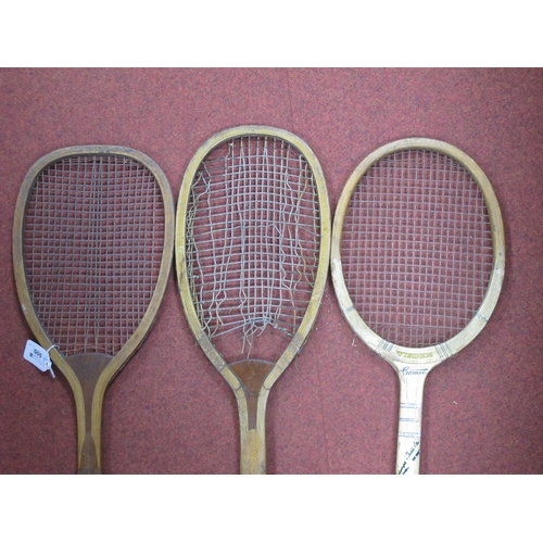 500 - Tennis Rackets - Slazenger Demon Fishtail. Doherty Long, Bancroft, Speed Bird De Luxe, Wisden Comet.... 