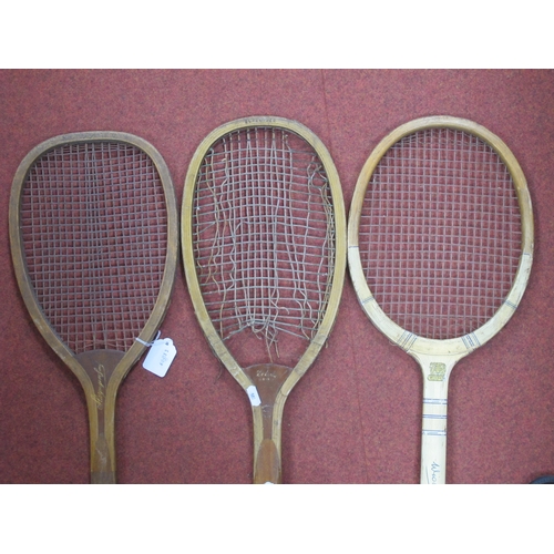 500 - Tennis Rackets - Slazenger Demon Fishtail. Doherty Long, Bancroft, Speed Bird De Luxe, Wisden Comet.... 