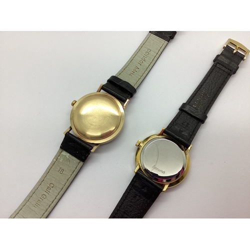 252 - Leda; A Vintage Ladies Wristwatch, the signed dial with Arabic numerals and apature window, within p... 