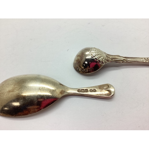 51 - A Hallmarked Silver Tea Caddy Spoon, HH, Sheffield 1920, with a Georgian hallmarked silver Kings pat... 