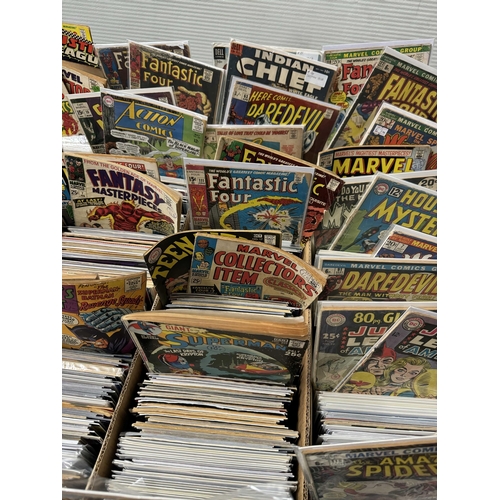 503 - Approximately One Thousand Four Hundred (1400) American Comics from 1950's to Modern. (Five Boxes).