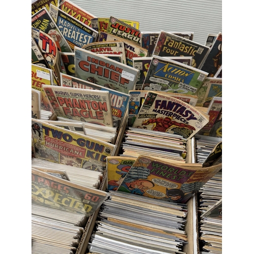 503 - Approximately One Thousand Four Hundred (1400) American Comics from 1950's to Modern. (Five Boxes).